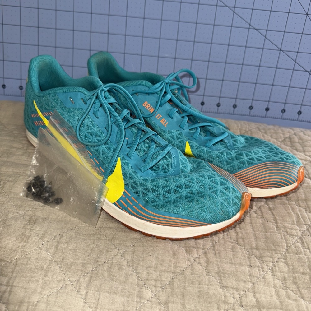 Nike Zoom Rival XC, Track Running Shoe Turquoise, orange, Yellow Size 10.5